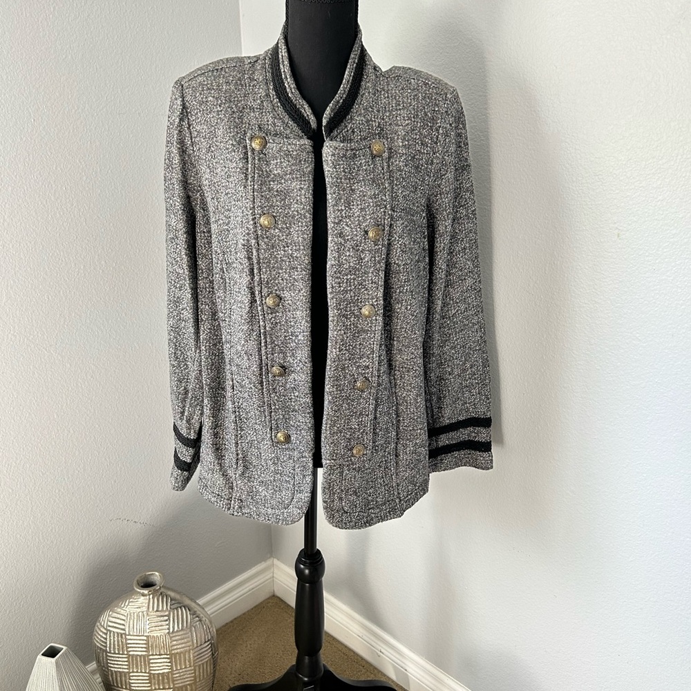 Tommy Hilfiger Black and Gray Knit Blazer